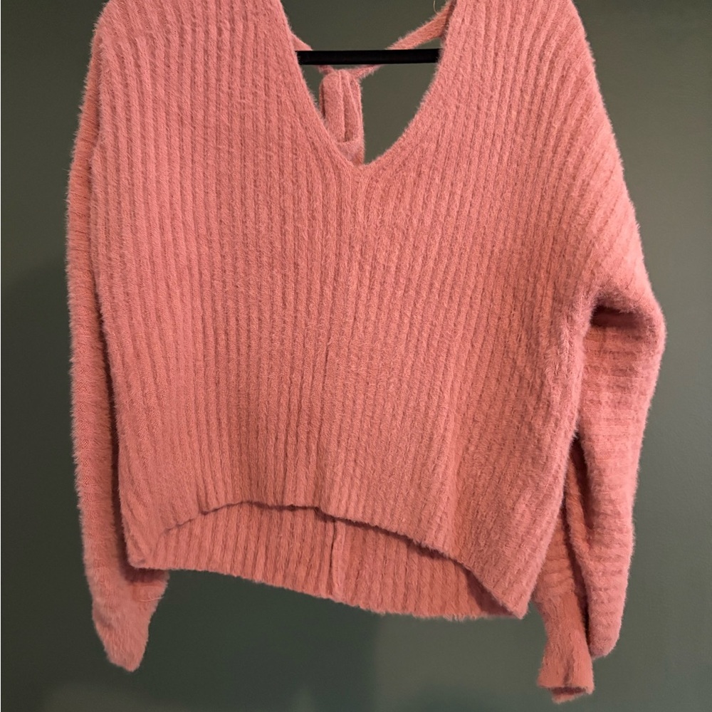 Altar'd State Soft Pink V-Neck Sweater